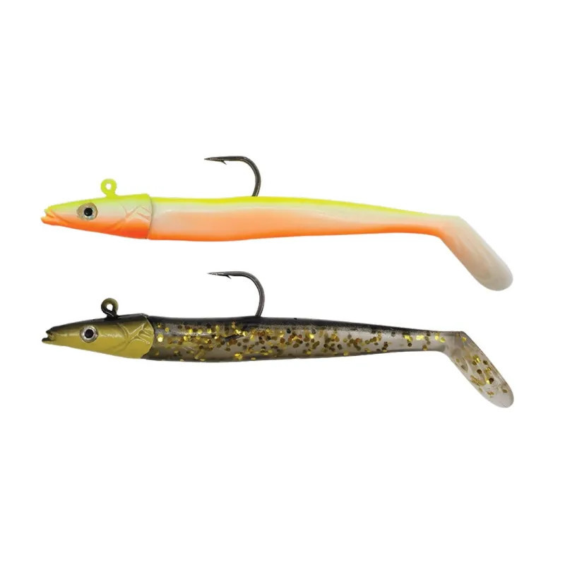 LEURRE SOUPLE ADAM'S LANCEEL 120MM - YELLOW WHITE + GOLD (2 PCS