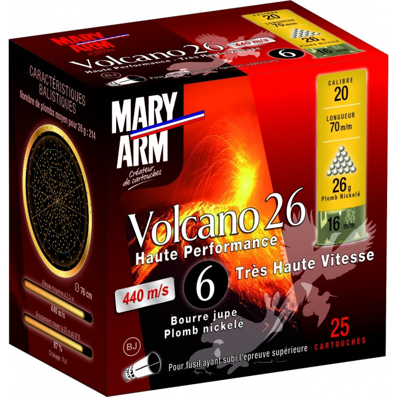 CARTOUCHE MARY ARM VOLCANO 26 BJ HP CAL 20